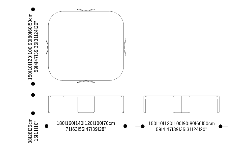 Imagen de las dimensiones principales del producto